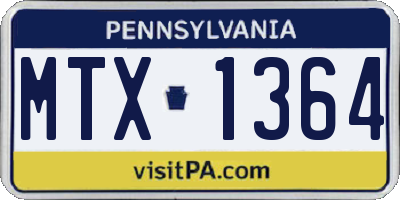 PA license plate MTX1364