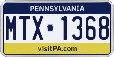 PA license plate MTX1368