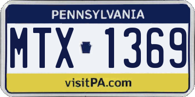 PA license plate MTX1369
