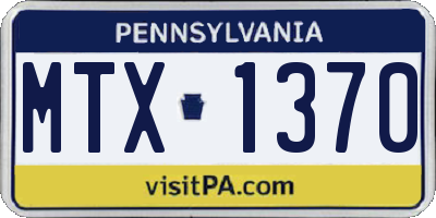 PA license plate MTX1370