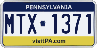 PA license plate MTX1371
