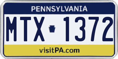 PA license plate MTX1372