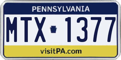 PA license plate MTX1377