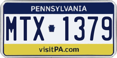PA license plate MTX1379