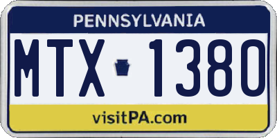 PA license plate MTX1380