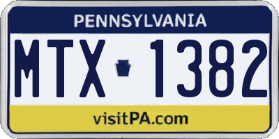 PA license plate MTX1382
