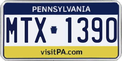 PA license plate MTX1390