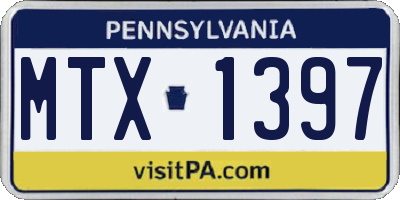 PA license plate MTX1397