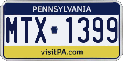 PA license plate MTX1399