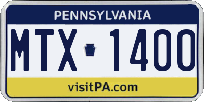 PA license plate MTX1400