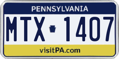 PA license plate MTX1407