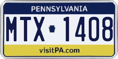 PA license plate MTX1408