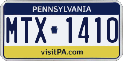 PA license plate MTX1410