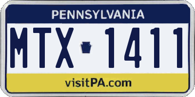 PA license plate MTX1411