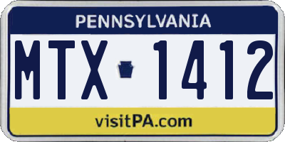PA license plate MTX1412