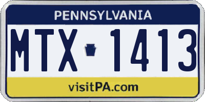 PA license plate MTX1413