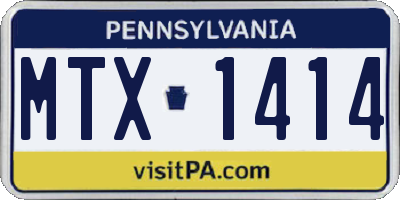 PA license plate MTX1414