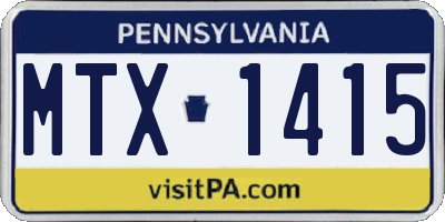 PA license plate MTX1415