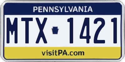 PA license plate MTX1421