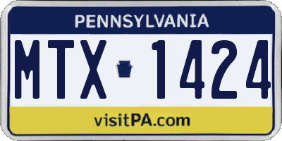 PA license plate MTX1424