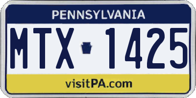 PA license plate MTX1425