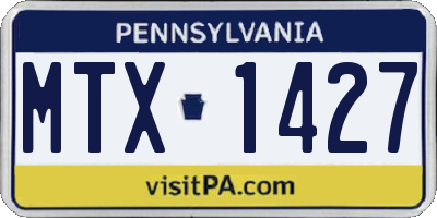 PA license plate MTX1427
