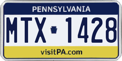 PA license plate MTX1428
