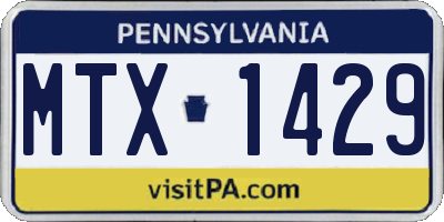 PA license plate MTX1429