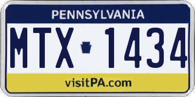 PA license plate MTX1434