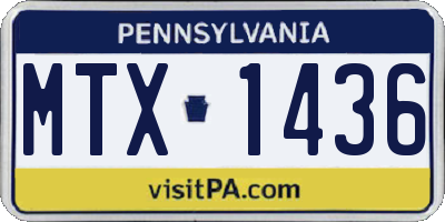 PA license plate MTX1436
