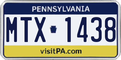 PA license plate MTX1438