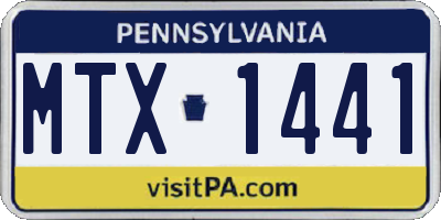 PA license plate MTX1441