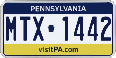 PA license plate MTX1442