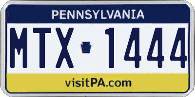 PA license plate MTX1444