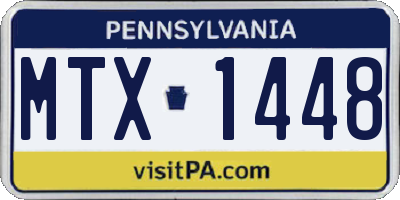 PA license plate MTX1448