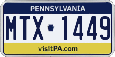 PA license plate MTX1449