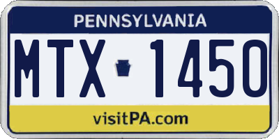 PA license plate MTX1450