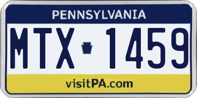 PA license plate MTX1459