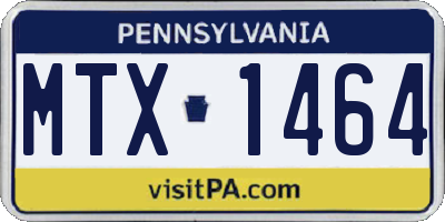 PA license plate MTX1464