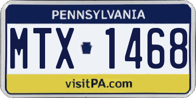 PA license plate MTX1468