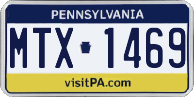 PA license plate MTX1469