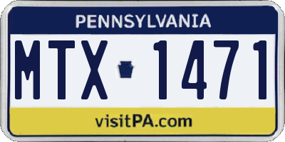 PA license plate MTX1471