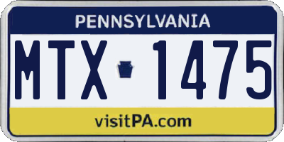 PA license plate MTX1475