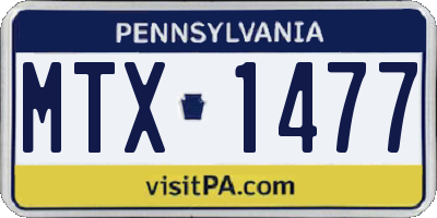 PA license plate MTX1477