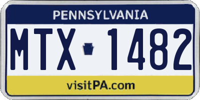 PA license plate MTX1482