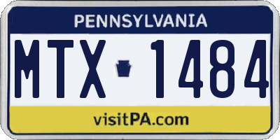 PA license plate MTX1484