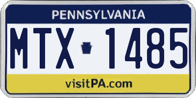 PA license plate MTX1485