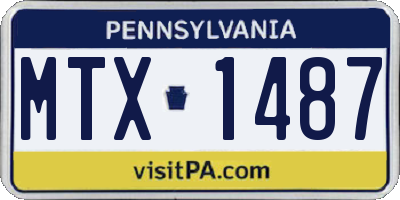 PA license plate MTX1487