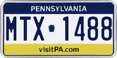 PA license plate MTX1488
