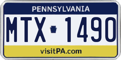 PA license plate MTX1490